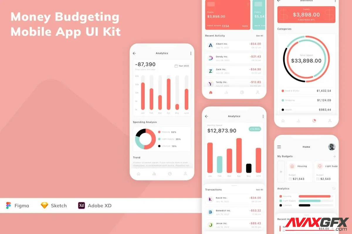 Money Budgeting Mobile App UI Kit