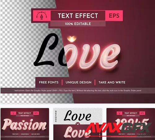 Love - Editable Text Effect - 91675341