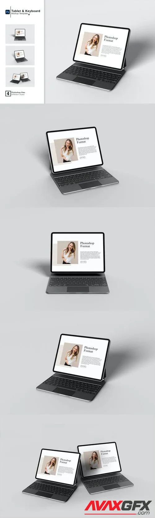 Tablet On A Keyboard Mockup