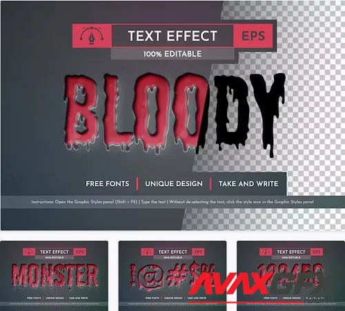 Emboss Bloody - Editable Text Effect - 91877281