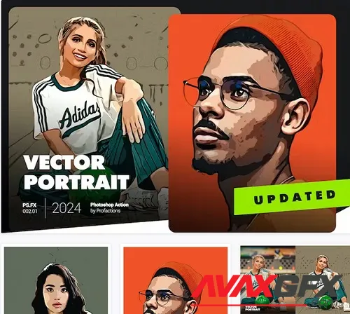 Vector Portrait Photoshop Action - TRZDARY