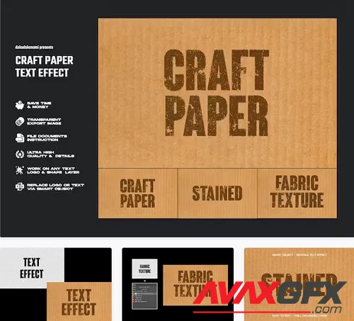 Craft Paper Text Effect - 9G3ZJNH