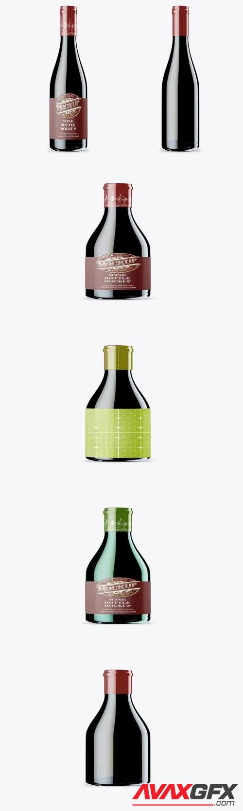 Red Wine Bottle Mockup