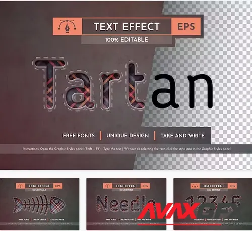 Textile Tartan Editable Text Effect - 91806540