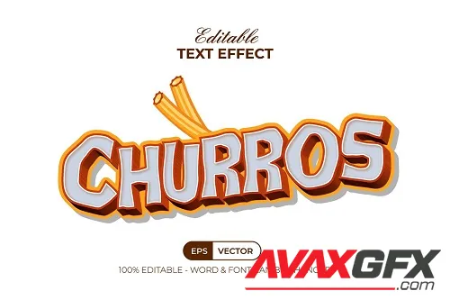 Churros Text Effect 3D Wave Style - 91728588