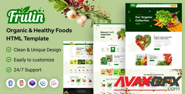 Frutin - Organic & Healthy Food HTML Template 48936110