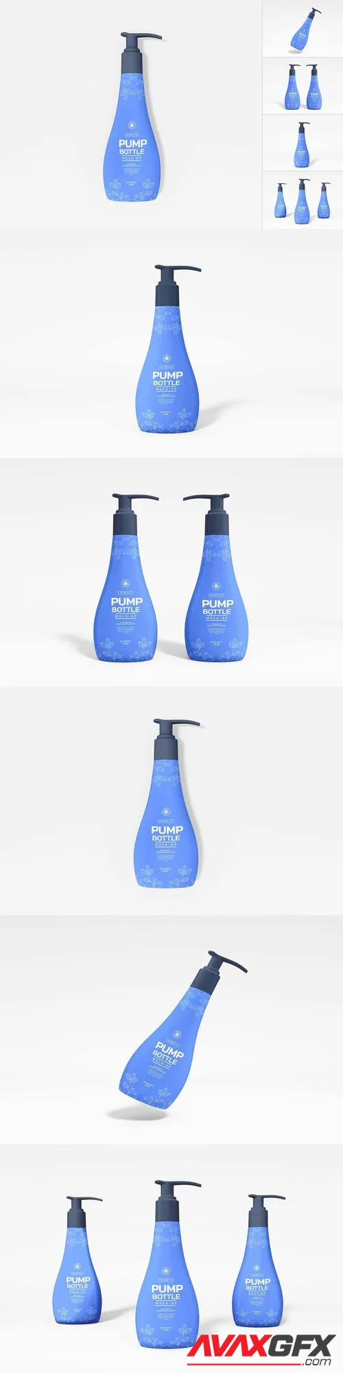 Cosmetic Pump Bottle Mockup Set