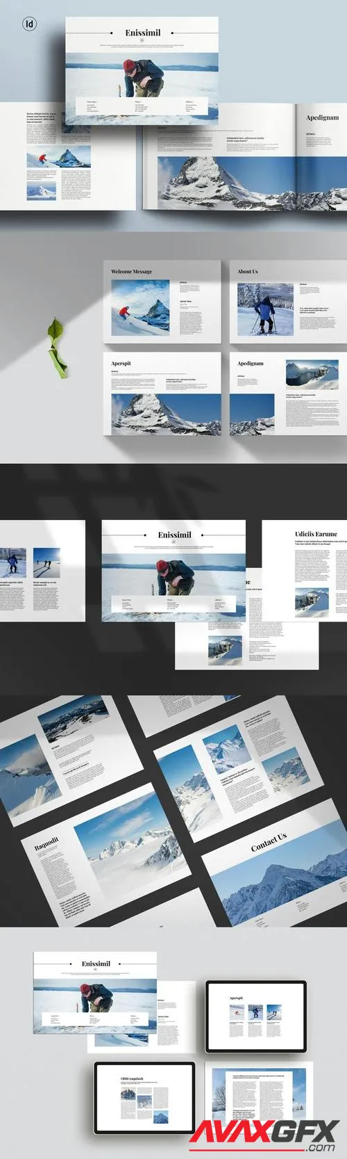 Snow Mountain Brochure Landscape Template