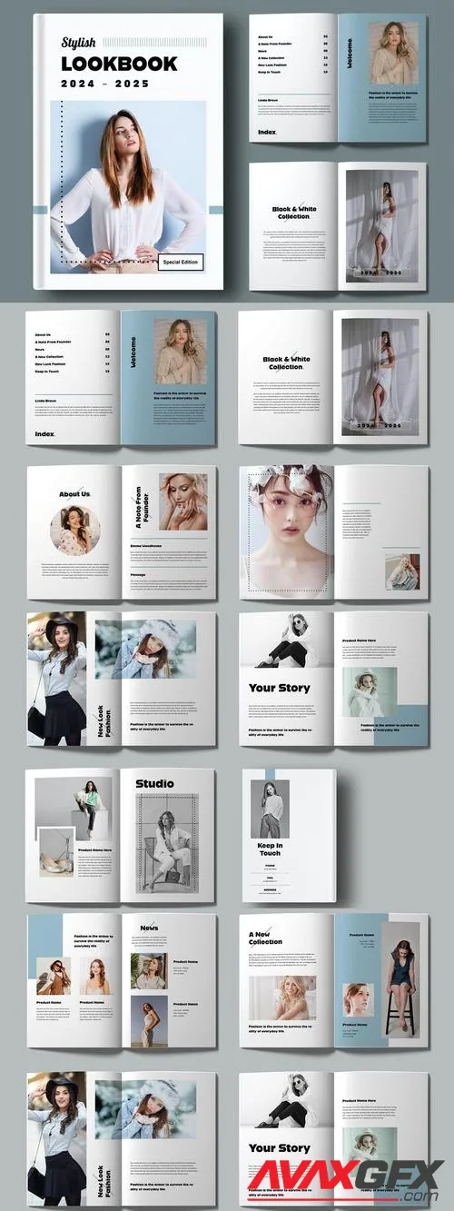 Stylish Fashion Look book Design Layout 9CPWUSF