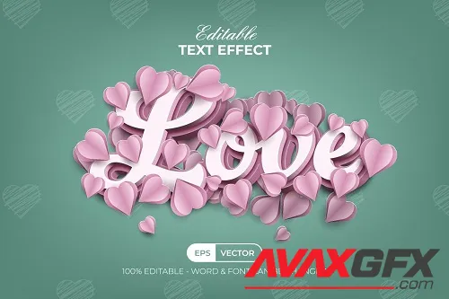 Love Text Effect 3D Style - 91925556