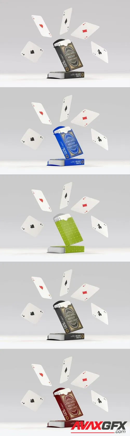 Box with Playing Cards Mockup