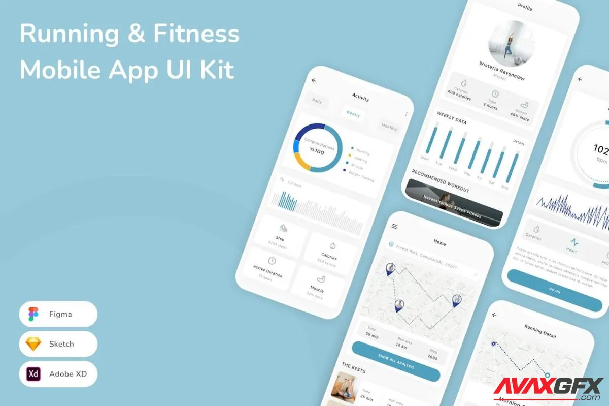 Running & Fitness Mobile App UI Kit