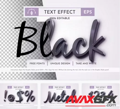 Black Editable Text Effect - 91999609