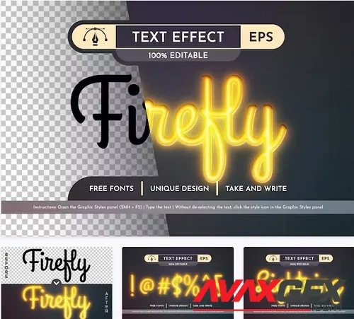 Firefly - Editable Text Effect - 91642888