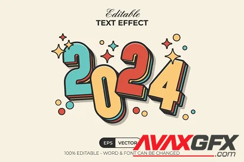 2024 Text Effect Colorful Fun Style - 91698538