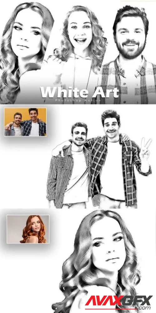 White Art Photoshop Action - 91897710