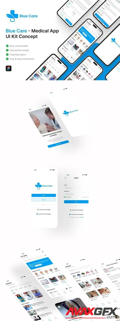 Blue Care - Medical App UI Kit