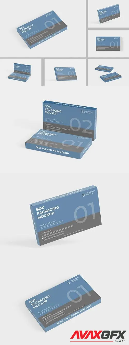 Flat box packaging mockup