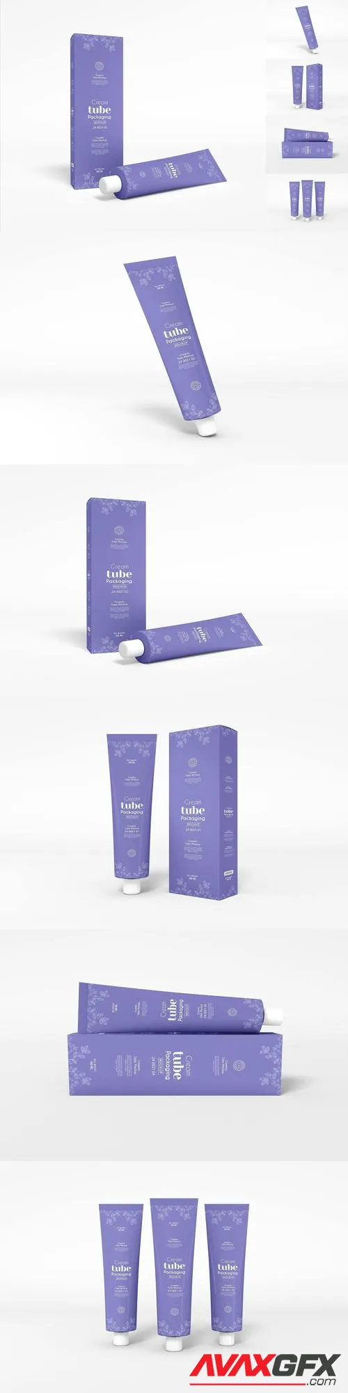 Cosmetic Cream Tube Mockup Set