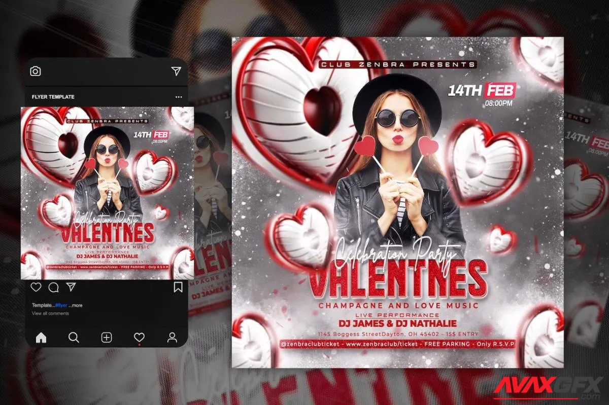Valentines Day Party Flyer Template 7