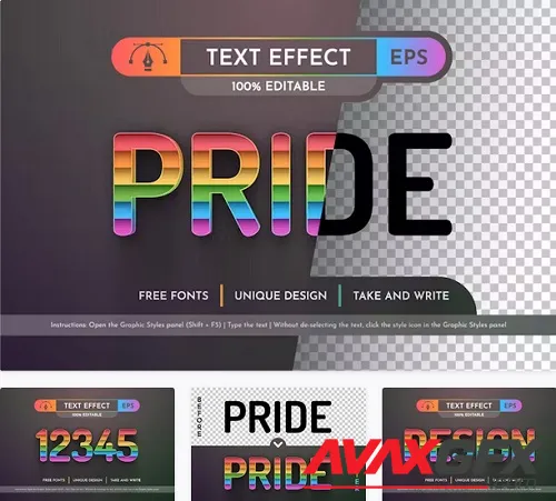 Pride - Editable Text Effect - 91905923