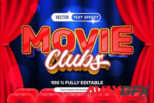 Red Movie Duo Vector Text Effect - ZUBH6RS
