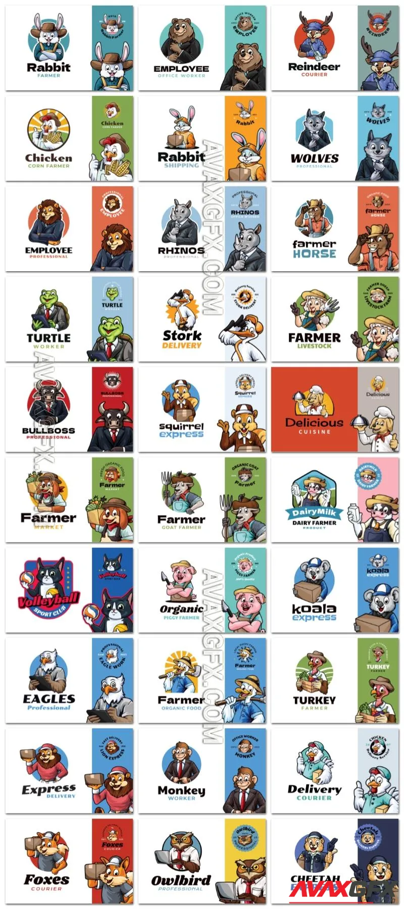 30 Mascot Logo Design Set