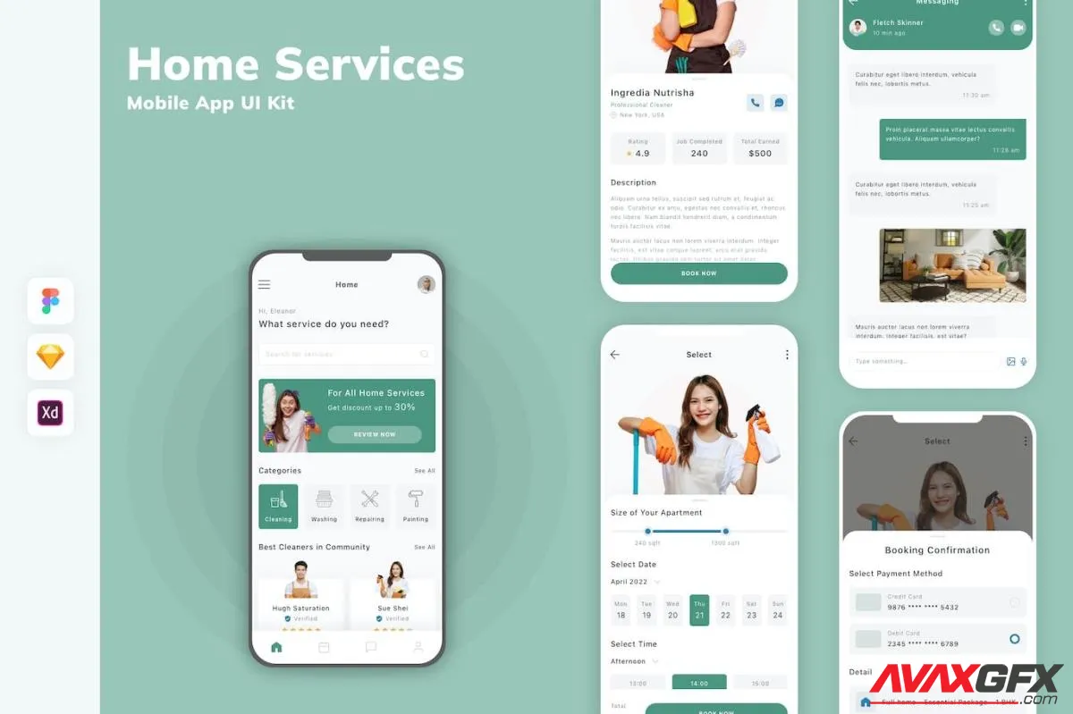 Home Services Mobile App UI Kit