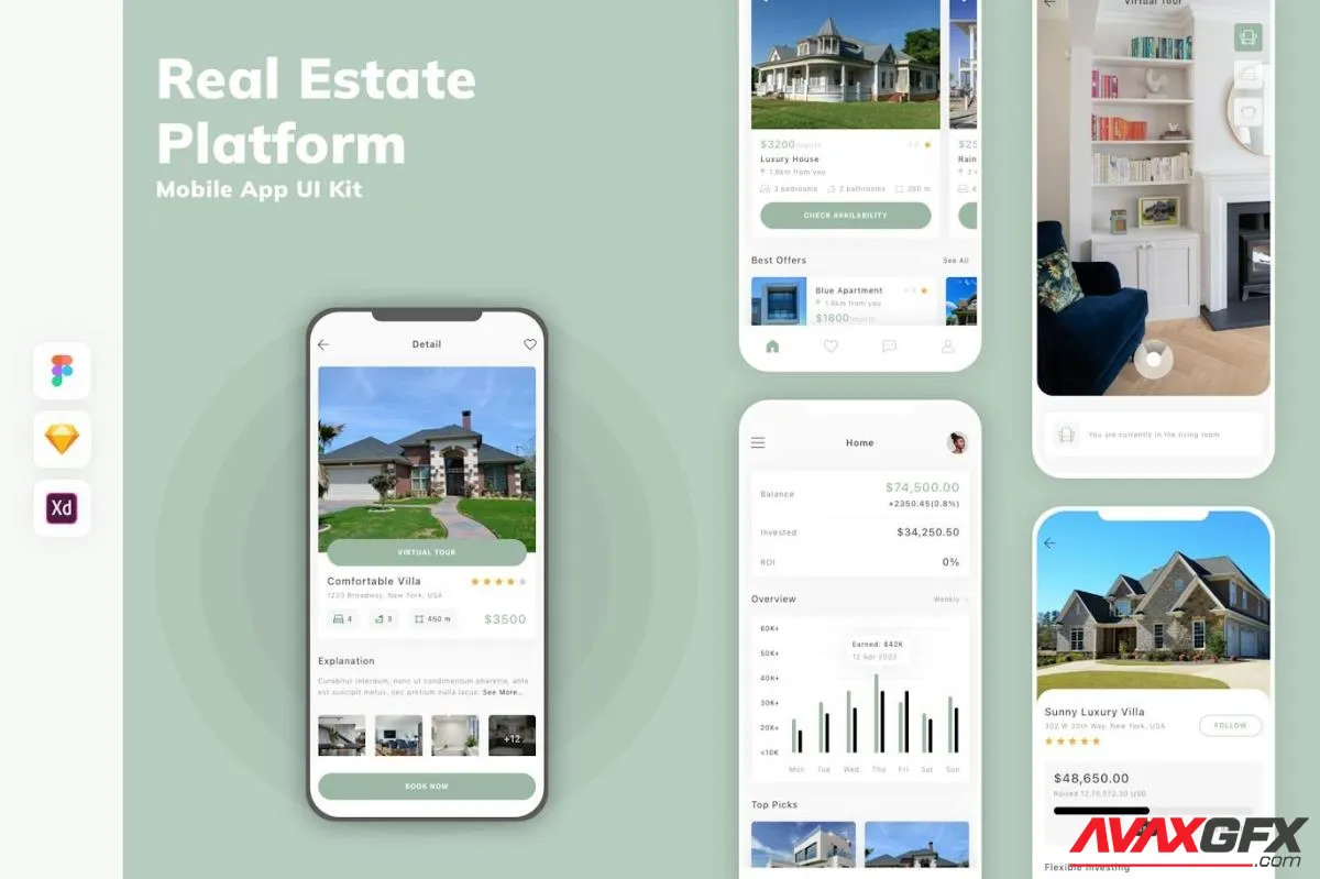 Real Estate Platform Mobile App UI Kit