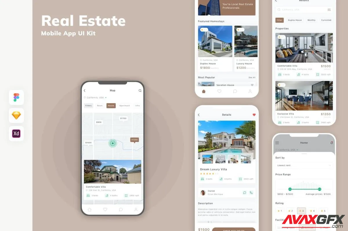 Real Estate Mobile App UI Kit