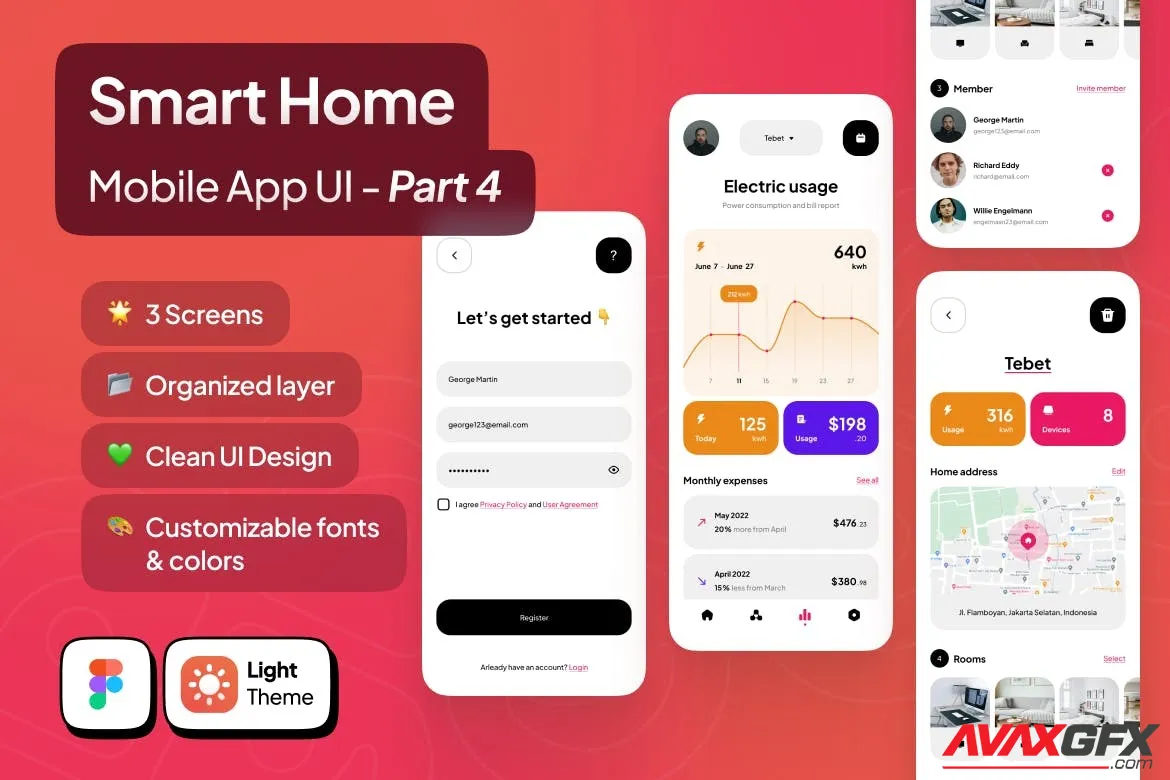 Smart Home UI KIT - [Light Mode - Part 4]