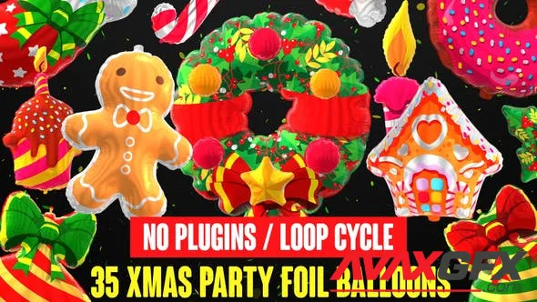 Foil Balloons - Xmas Party Collection 25226176 Videohive