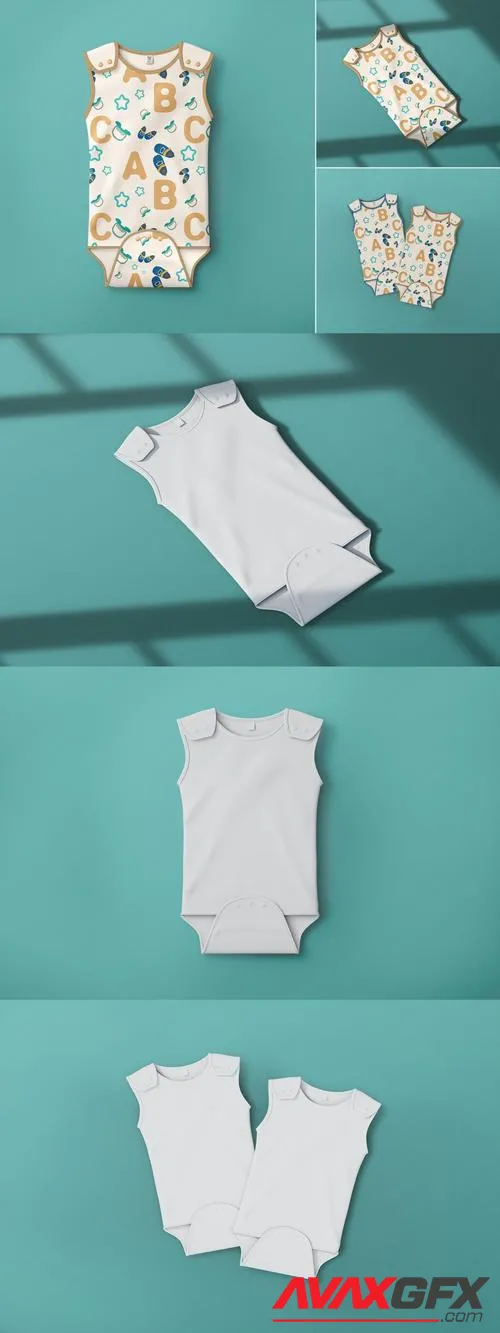 Adorable Baby Bodysuit Mockup Set GE3P5AB