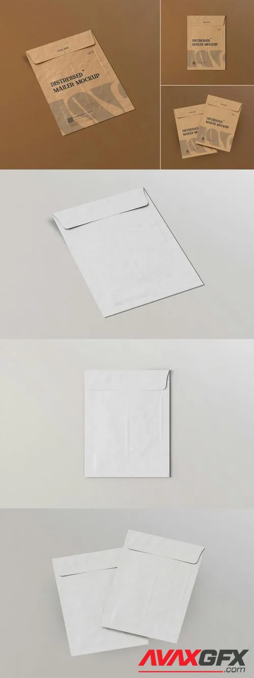 Distressed Mailer Envelope Mockup Set