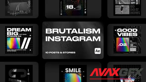 Brutalism Style Instagram Posts & Stories for After Effects 50222476 Videohive