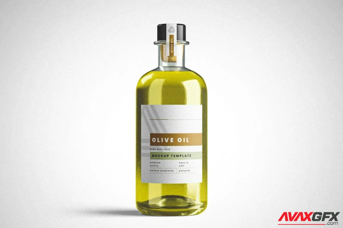 Glass Olive Oil Bottle Mockup M89N3KB