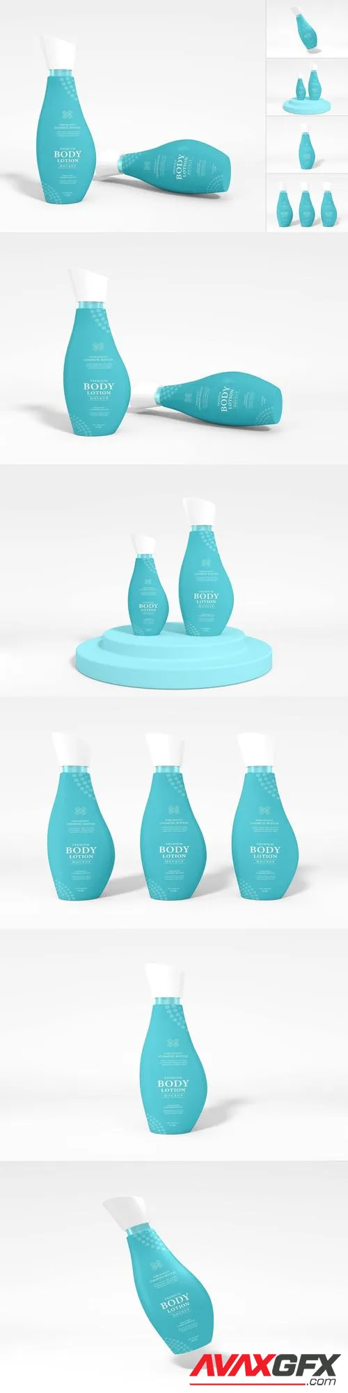 Body Lotion Bottle Branding Mockup Set