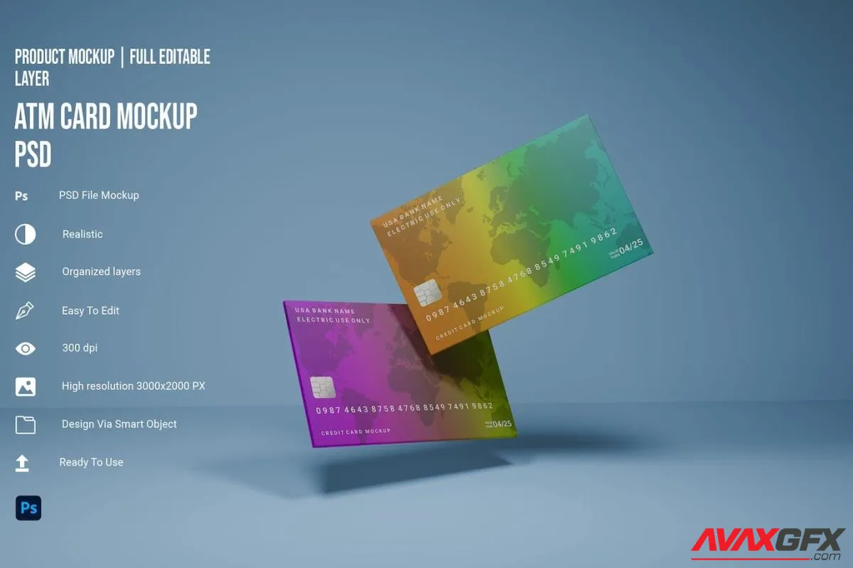 ATM Card PSD Mockup