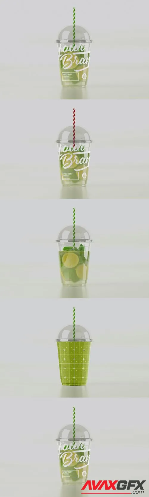 Mojito Cup with Straw Mockup