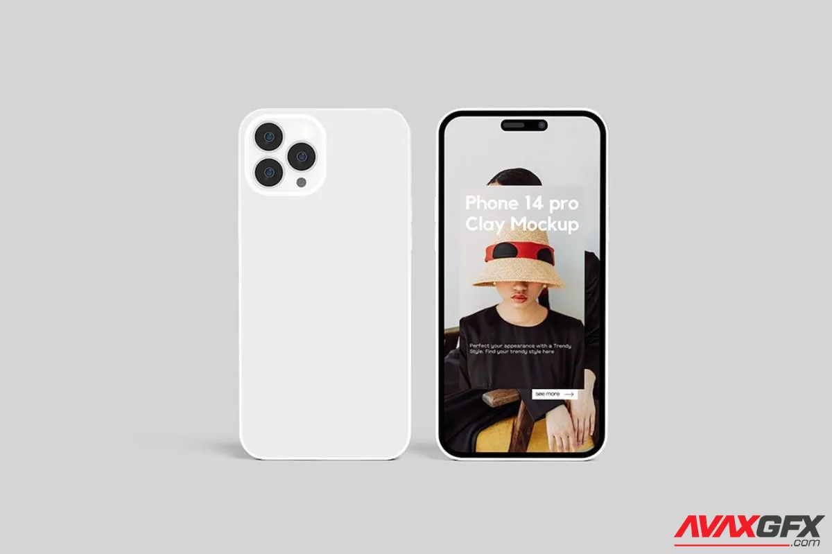 Phone 14 pro Clay Mockup