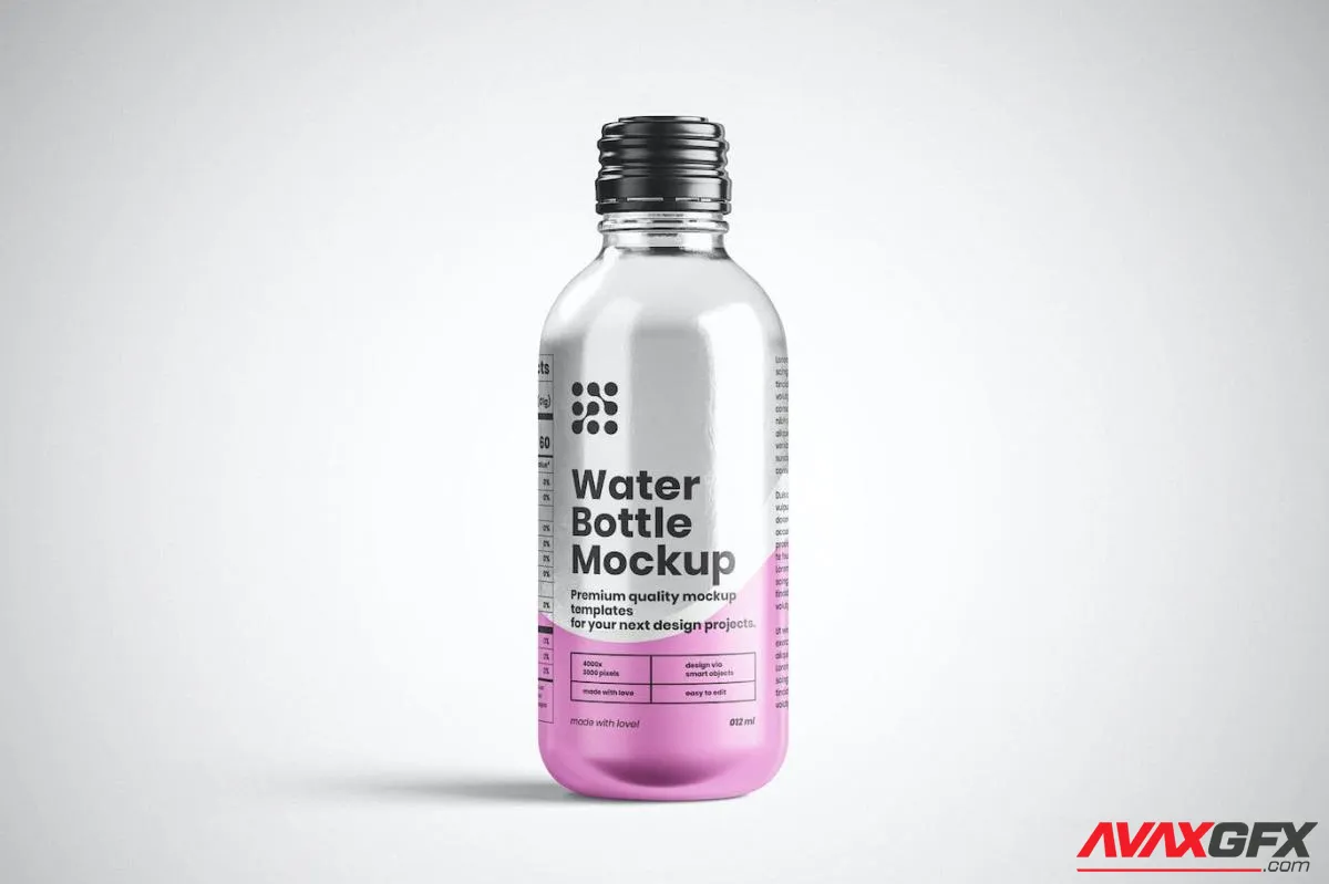 Small Glass Water Bottle Mockup Pack CBV8BB4