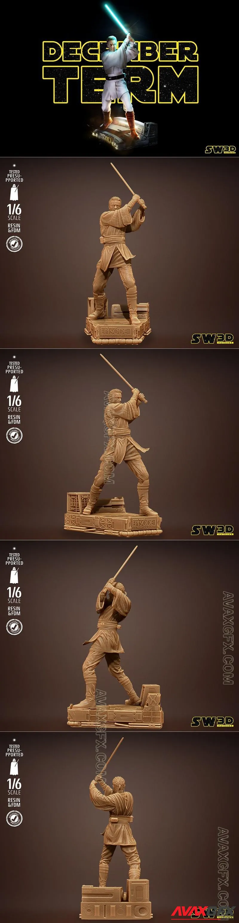 Star Wars - Obi Wan Sculpture - STL 3D Model