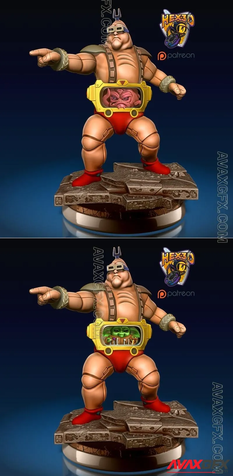 Hex3D - Krang - STL 3D Model