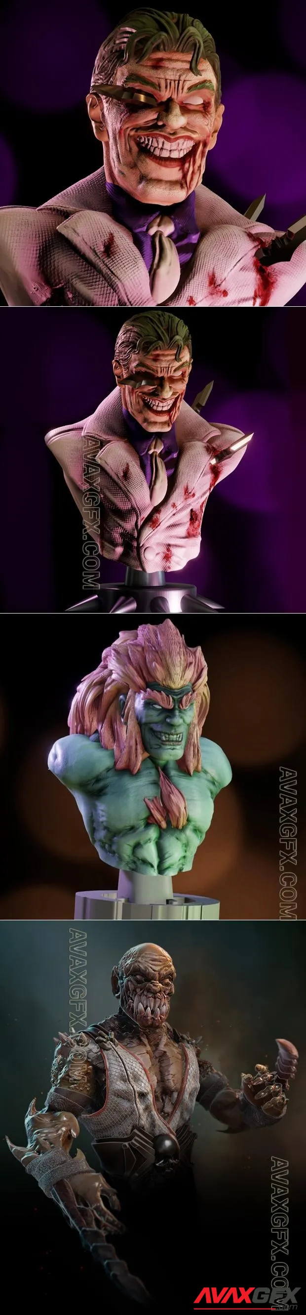 Joker Comic Book and Blanka and Baraka - STL 3D Model