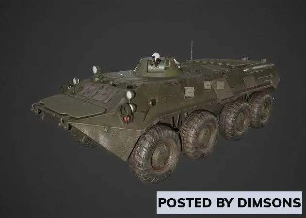 Military BTR-80 russian armoured vehicle - 3D Model