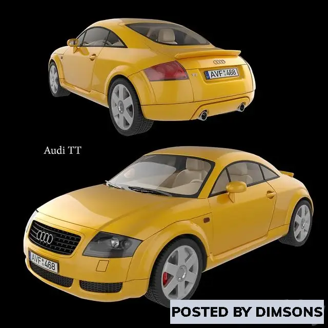 Vehicles, cars Car Audi TT yellow - 3D Model