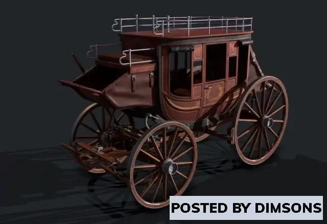 Carriage old fashioned - 3D Model