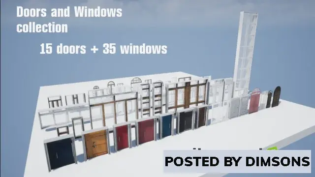 Unreal Engine Props Doors and Windows collection v4.2x, 5.0