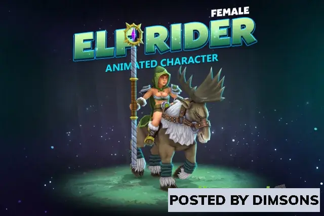 Unity 3D-Models Elf rider female animated character v1.0