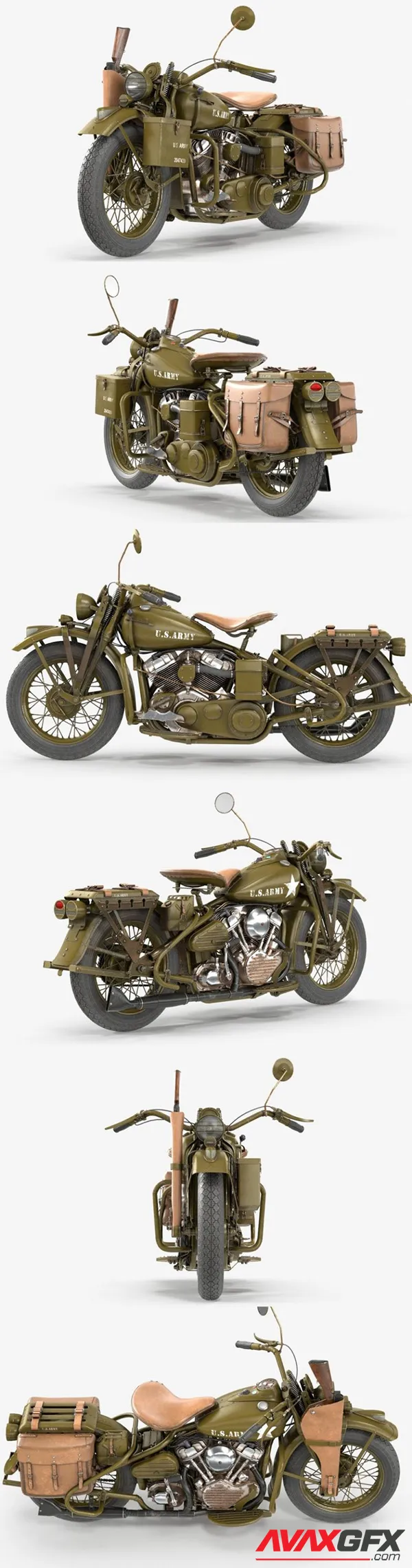 Harley Davidson WLA 1942 3D Model